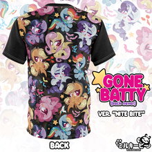 Load image into Gallery viewer, &quot;GONE BATTY!&quot; VER. NITE BITE // ALL-OVER PRINT TEE - ONLINE ORDER