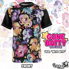 Load image into Gallery viewer, &quot;GONE BATTY!&quot; VER. NITE BITE // ALL-OVER PRINT TEE - ONLINE ORDER